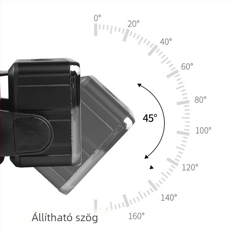 Fejlámpa USB-s újratölthető XTE LED-del, 20W, 50–100 m hatótávolság