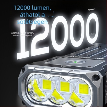 Kézben tartható kültéri LED zseblámpa, alumíniumötvözet test, újratölthető, 100–200 m hatótávolság