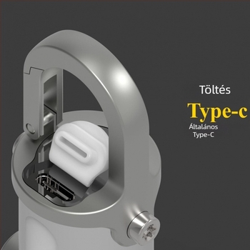 COB kulcstartó mini munkalámpa USB újra tölthető alumínium ötvözet, 1200lm, 1000mAh, 60 perc töltés, 150° fénycsóva, Modell JELS-H