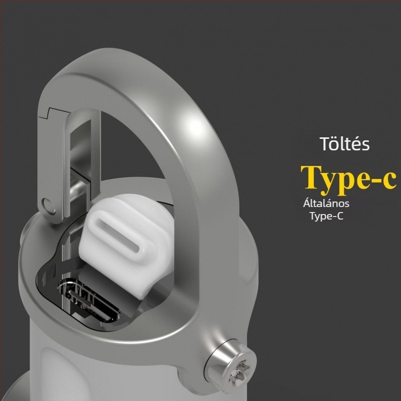 COB kulcstartó mini munkalámpa USB újra tölthető alumínium ötvözet, 1200lm, 1000mAh, 60 perc töltés, 150° fénycsóva, Modell JELS-H