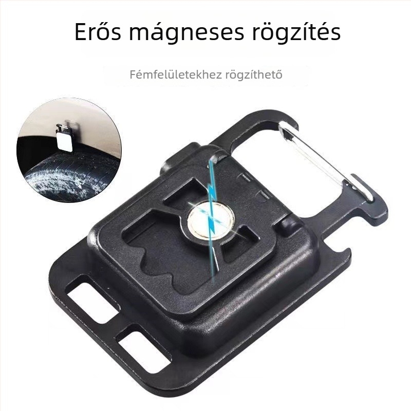 Kulcstartó LED zseblámpa mágneses munkalámpával, hordozható és újratölthető — (300 mAh, kézi működtetés, hatótávolság <50 m)