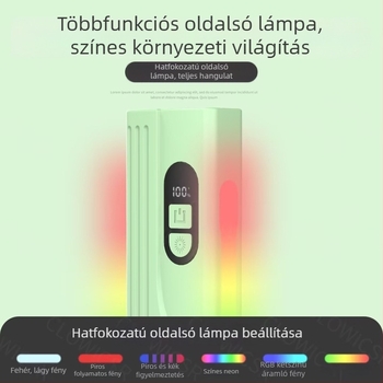 Többfunkciós LED munkalámpa piros és kék figyelmeztető fénnyel, digitális akkumulátor-szint kijelzővel, nagy kapacitású