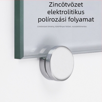 Üveg tükör klipe, cinkötvözet, elektroplatinált, falra szerelt fürdőszobai tükör tartó