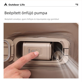 Kültéri és beltéri használatra szánt felfújható kanapé-ágy – hordozható, USB-töltés, TPU anyag, egyérintéses automata felfújás, súly 1,2 kg, max. terhelhetőség 150 kg