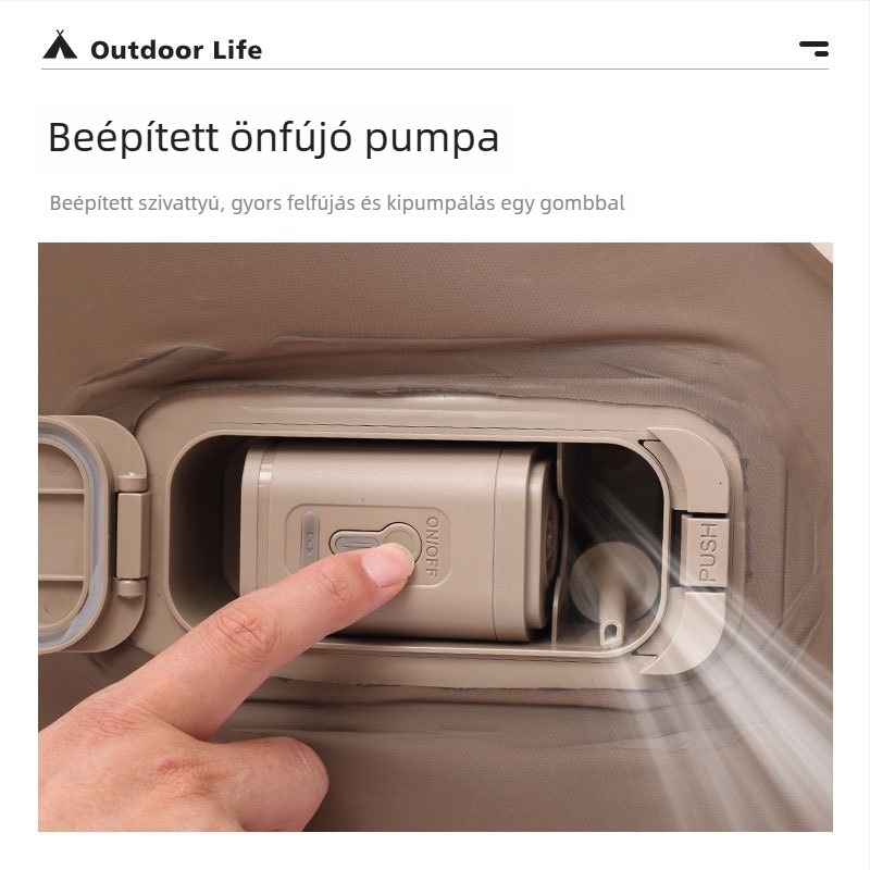 Kültéri és beltéri használatra szánt felfújható kanapé-ágy – hordozható, USB-töltés, TPU anyag, egyérintéses automata felfújás, súly 1,2 kg, max. terhelhetőség 150 kg