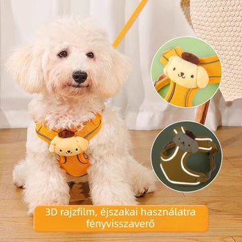 Kutyapóráz és mellény-stílusú hám kis testű kutyáknak, fényvisszaverő