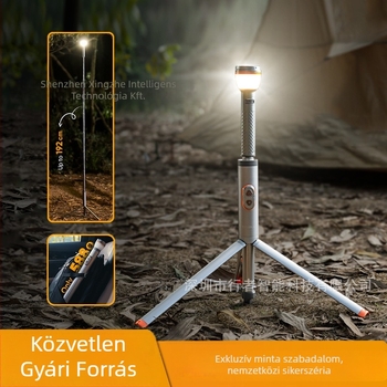 LED kemping lámpa, újratölthető, 5V 6W, gombkapcsoló