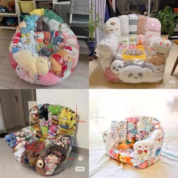 PVC-ból készült felfújható kanapé gyermekeknek — átlátszó, modern minimalist stílus, vastagság 0.22