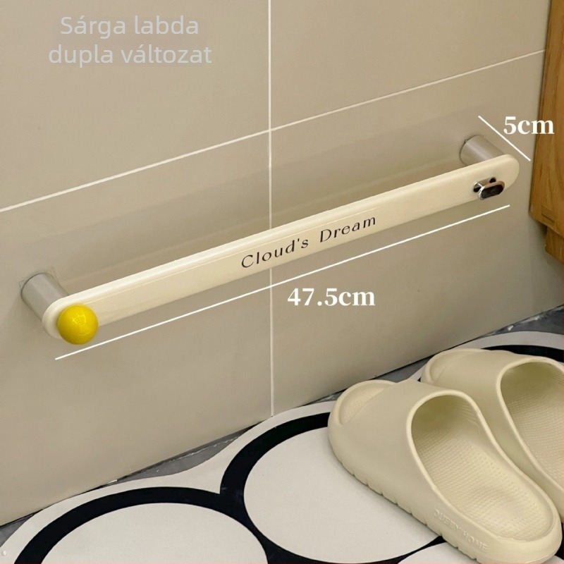 Fúrás nélküli fürdőszobai papucs tartó, falra szerelhető az ajtó mögött, műanyag, modell C300, teherbírás 3 kg, 1 szint, modern minimalist stílus