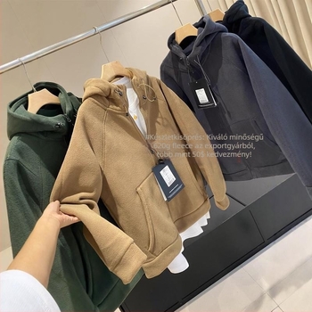 Női kapucnis fleece pulóver kettős oldalas velúrral, 620 g, téli meleg külső ruházat