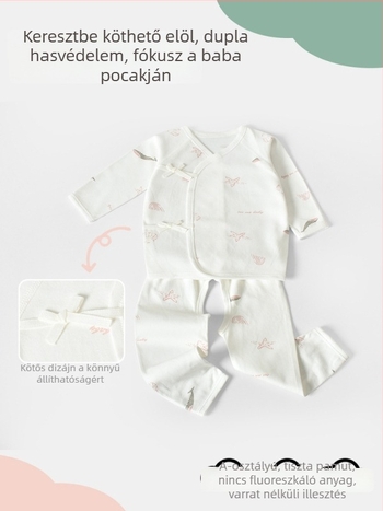 Pamut baba ruházati készlet 0–3 hónap: uniszex hosszú ujjú body és pizsama készlet