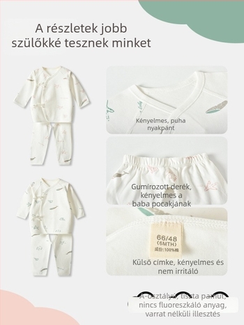 Pamut baba ruházati készlet 0–3 hónap: uniszex hosszú ujjú body és pizsama készlet