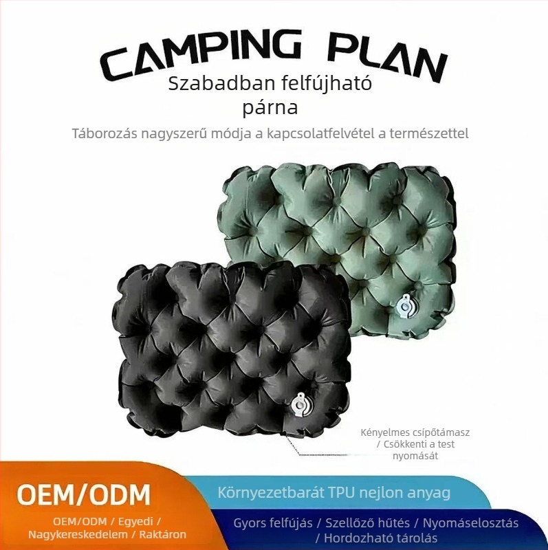 Kültéri felfújható ülőpárna – ultra könnyű, nylon, 1–2 főre, 80 g