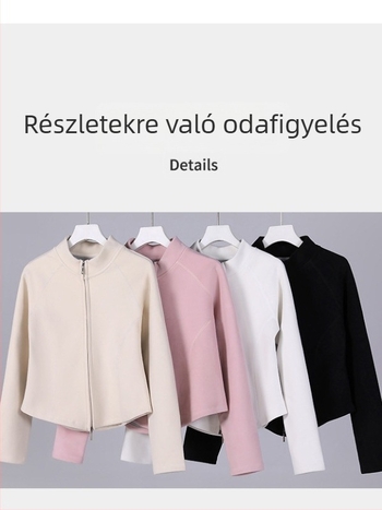 Grafén önmelegedő kabát álló gallérral, rövid fazon, karcsúsított szabás, kétoldalas fleece