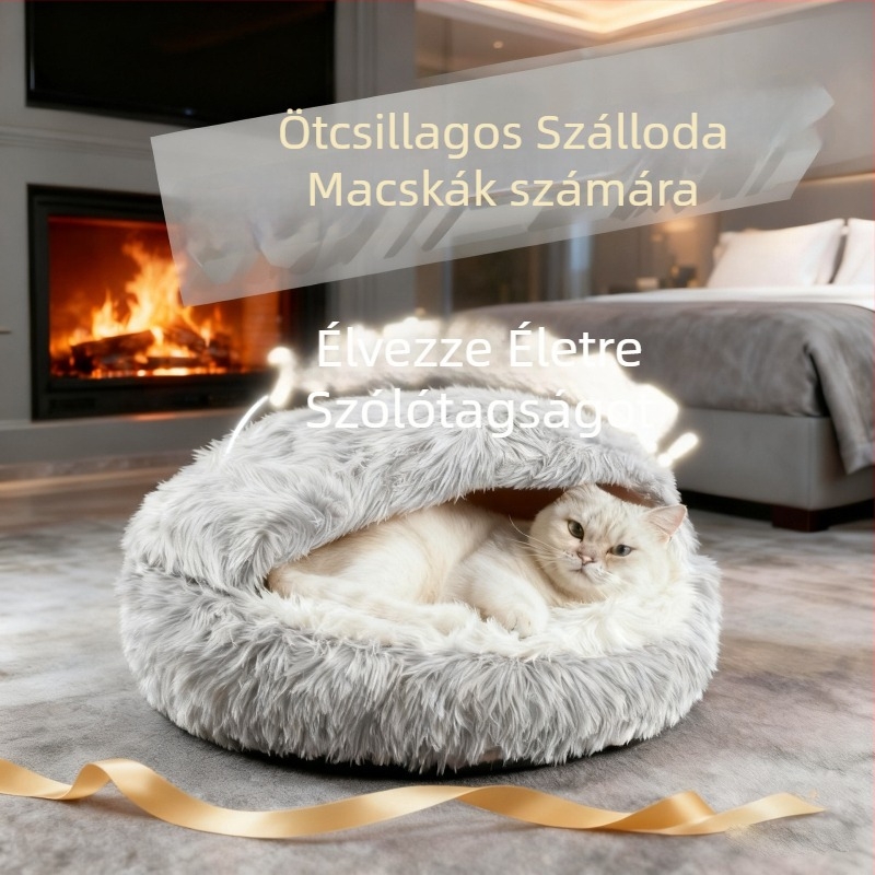 Macskafészek, egész évben meleg, PP cotton anyag, macskáknak, háziállatok fészkei és ketrecek