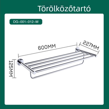 Kétszintes törölközőtartó 304 rozsdamentes acélból, matt csiszolt felülettel, 5 kg teherbírás