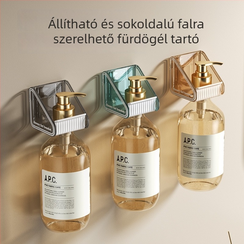 PS műanyag falra szerelhető zuhanytartó, 1 szintű, fényes felület, állítható, teherbírás 1–5 kg