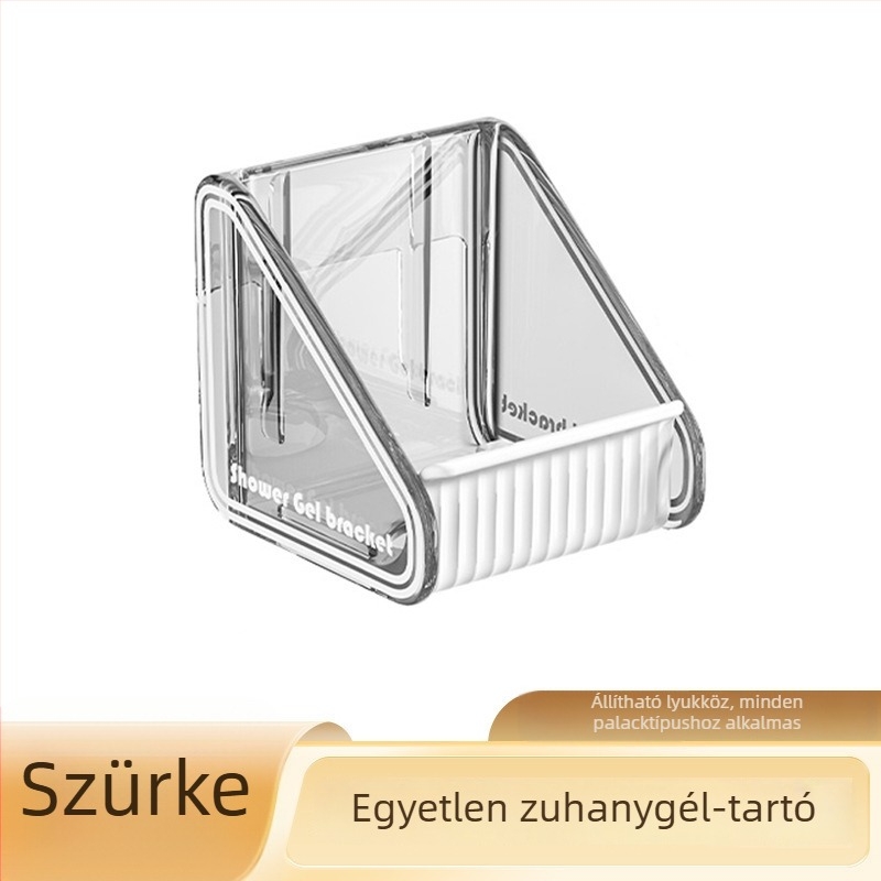 PS műanyag falra szerelhető zuhanytartó, 1 szintű, fényes felület, állítható, teherbírás 1–5 kg