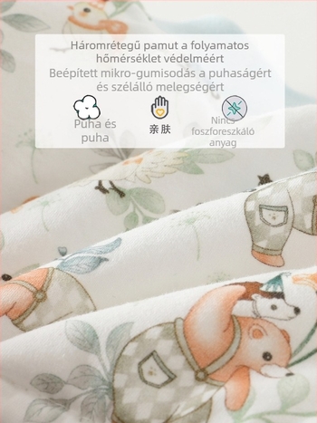 Csecsemő vállmelegítő alváshoz, őszi–téli bolyhos pamut vállvédő