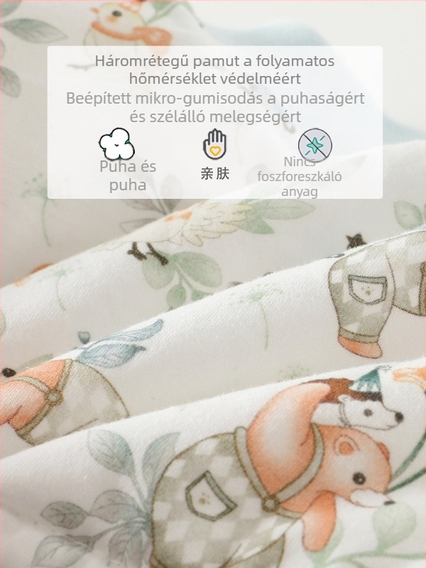 Csecsemő vállmelegítő alváshoz, őszi–téli bolyhos pamut vállvédő