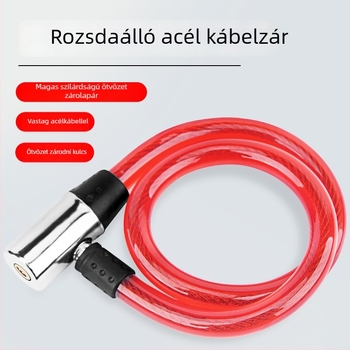 Ku Rui Kerékpár zár acél sodronnyal, kerékpárok és elektromos járművekhez, kb. 100 g, modern minimalist stílus