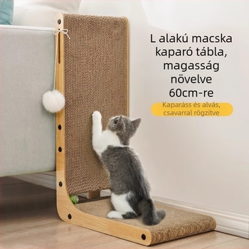 Függőleges macska kaparódeszka integrált macskaággyal, hullámkartonból, kopásálló