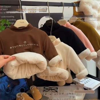 Gyermekeknek szánt pamut-párnás kabát, vastag fleece-bélés, töltet utánozott selyem-pamut, magas gallér, pamut bélés, kapucni nélküli (újszülöttek 0–1 év)