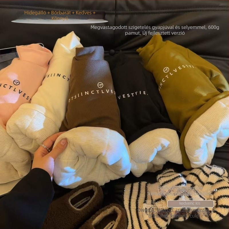 Gyermekeknek szánt pamut-párnás kabát, vastag fleece-bélés, töltet utánozott selyem-pamut, magas gallér, pamut bélés, kapucni nélküli (újszülöttek 0–1 év)