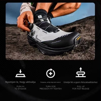 Uniszex trail futó és túra cipő lélegző felsőrésszel, csúszásmentes gumitalppal, könnyű, fűzővel (lélegző felső; csúszásmentes talp; könnyű; fűzővel; uniszex)