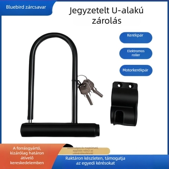 Bluebird U-alakú zár kerékpárokhoz, motorkerékpárokhoz és triciklikhez – fém, körülbelül 350 g