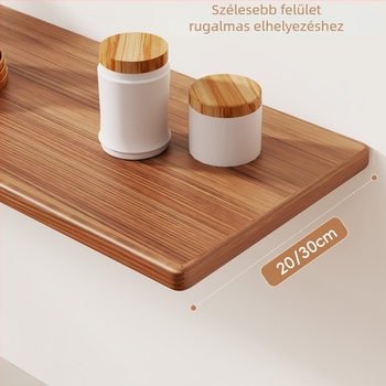 Fali polc, egyrétegű, sűrűséglemezből, világos luxus stílusú, nappali tároláshoz