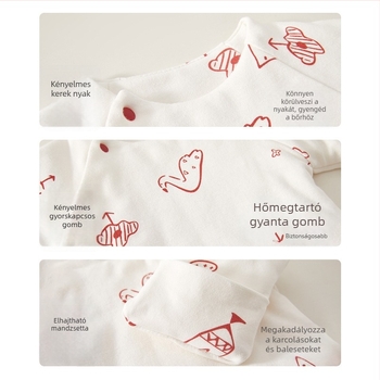 Baba kimono felső – 100% pamut, kerek nyak, uniszex, újszülött, téli verzió