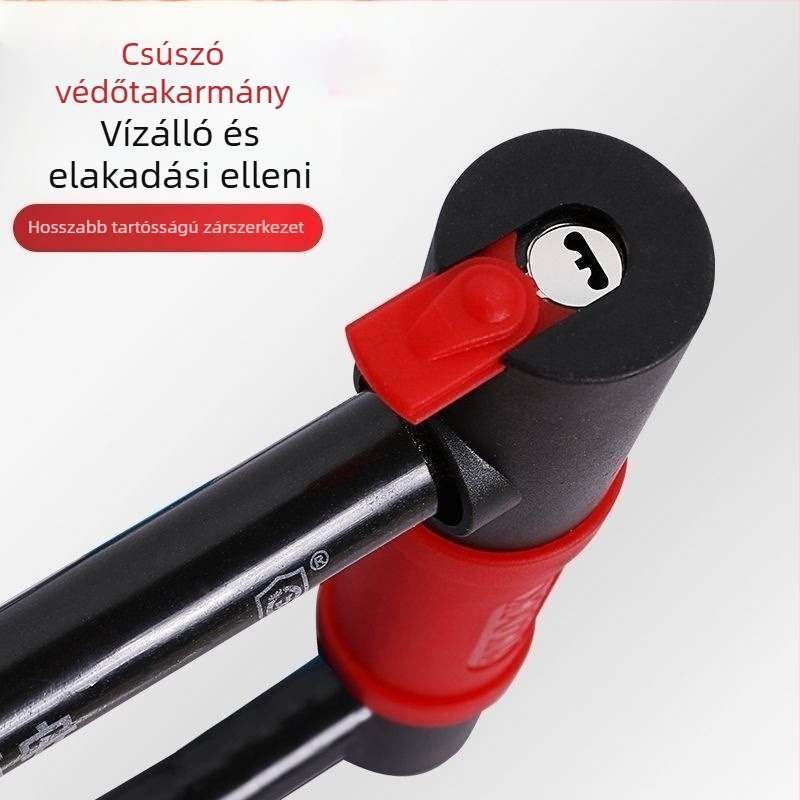 U-alakú zár elektromos kerékpárokhoz és háromkerekűekhez, modell 1, rozsdamentes, lopás elleni, hidraulikus védelem