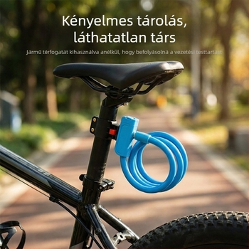 Gumírozott bevonatú gyűrű alakú acélsodrony zár kerékpárokhoz, modell 192#, anyag: vas-cink ötvözet PVC, modern minimalista stílus