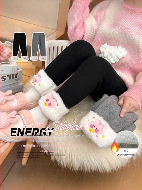 Lányoknak készült leggings, pamutkeverék (30% pamut), magas derekú, őszi-téli szezon, elasztikus derék