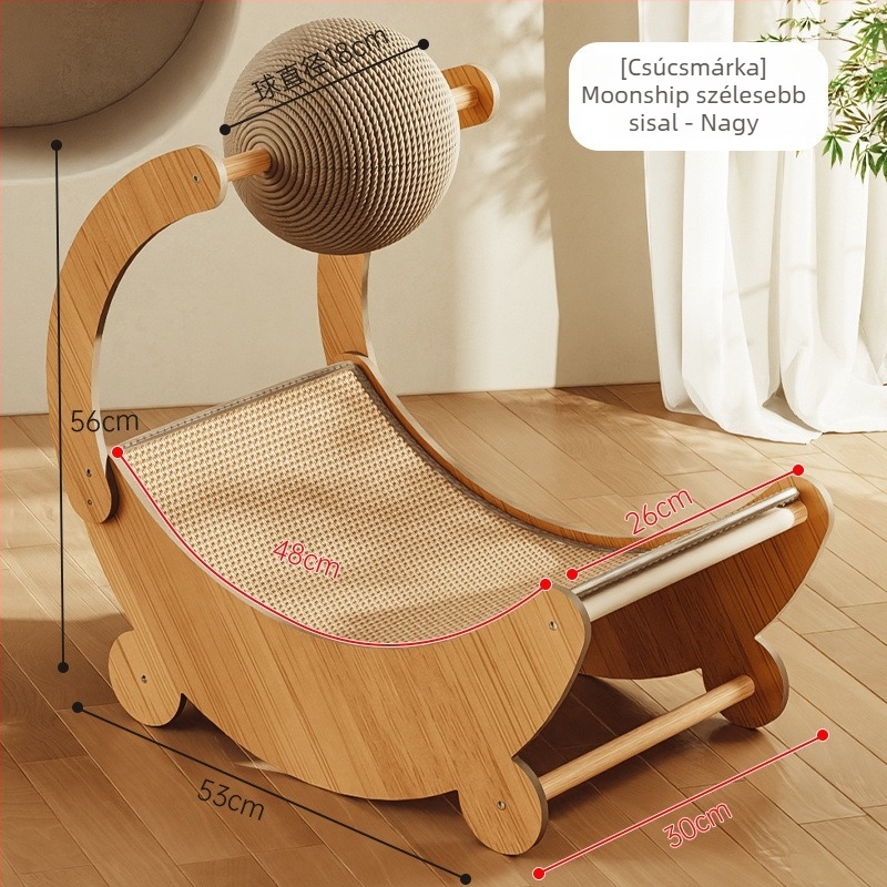 Macska karmoló deszka szisal és hullámkarton fészkelőhellyel, beépített fekvőhellyel