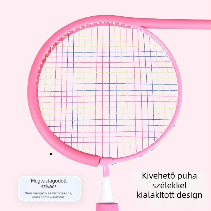 Wei Yan gyermekeknek szánt badminton ütő készlet, 2 ütő és 3 labda, egyenes markolat, 85–89 g súly, beltéri és kültéri játékhoz