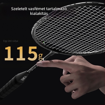 Vasötvözet vázú bádmintonütő, kétütős készlet, 95–100 g, közvetlen csapás, közepes keménység, kezdő- és középhaladó játékosok számára