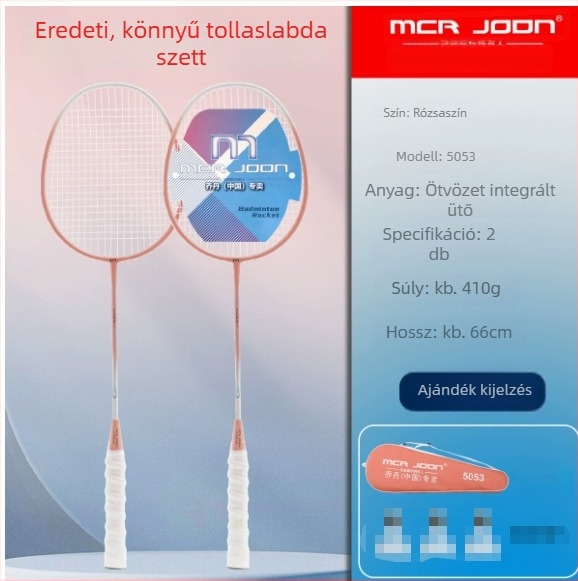 MCR JODN Tollaslabdaütő Készlet (2 db) – keret vasötvözet, tömeg 95–100 g, markolat vastagsága G4, egyenes nyél