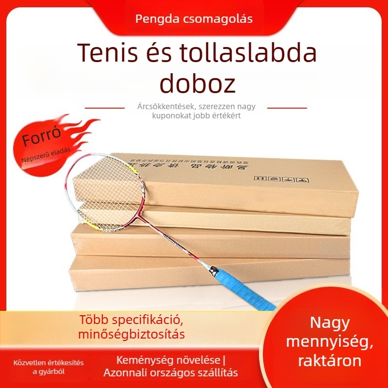 Badminton ütő karton – hullámkarton, logisztikai doboz, extra kemény, háromrétegű felépítés, 120 g, badminton ütő csomagolás