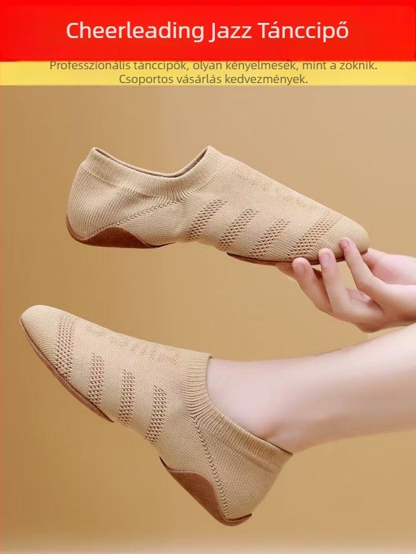 Tánccipő gyerekeknek (Uniszex) - Lycra felsőrész, bőrtalp, lélegző, könnyű, kopásálló