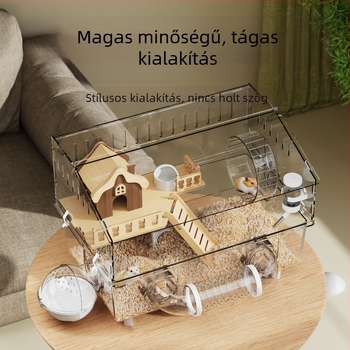 Hamster ketrec, műanyag, téglalap alakú, szellőző és lélegző, beltéri használatra, négy évszakos