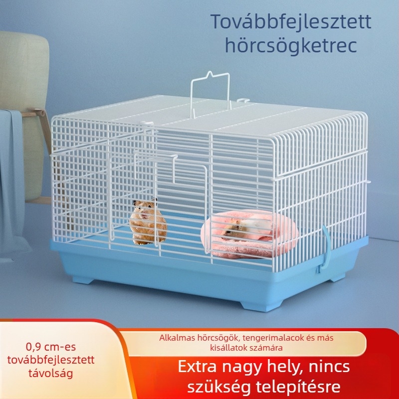 Hámsterketrec, 47 cm, alap, elválasztóval, kisállatok számára