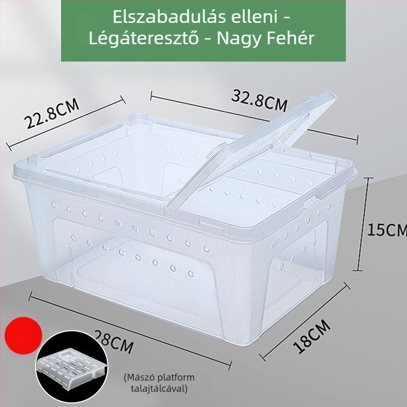 Plasztikból készült hörcsögketrec, átlátszó, négyszögletes, vízálló, belső használatra
