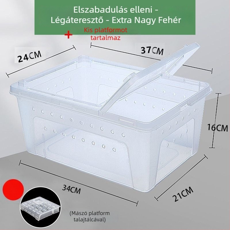 Plasztikból készült hörcsögketrec, átlátszó, négyszögletes, vízálló, belső használatra