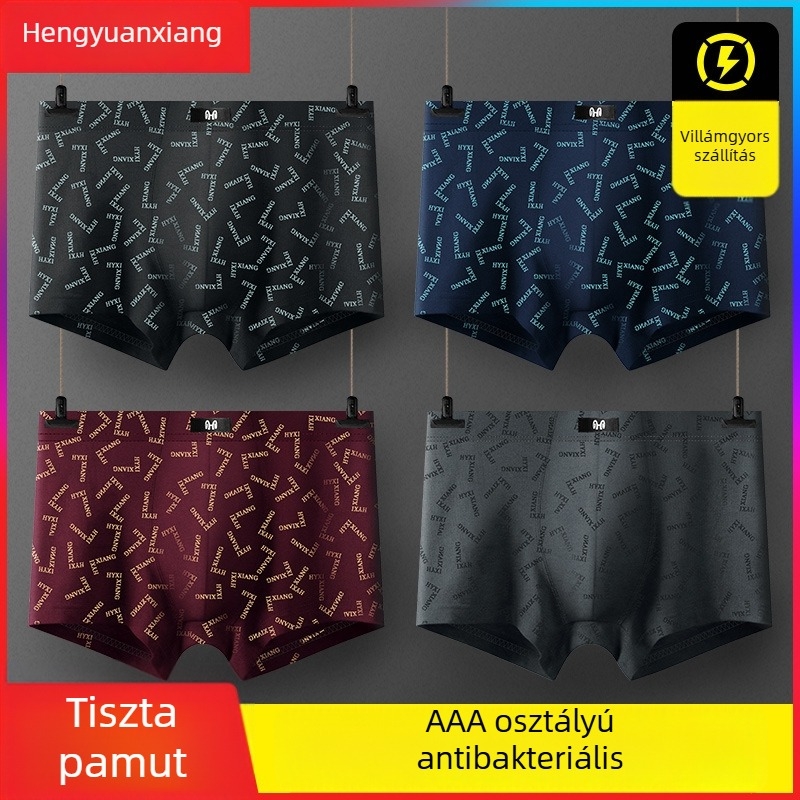 Légáteresztő férfi boxer alsó, középmagas derékvonal, varrat nélküli, pamut 90–95%