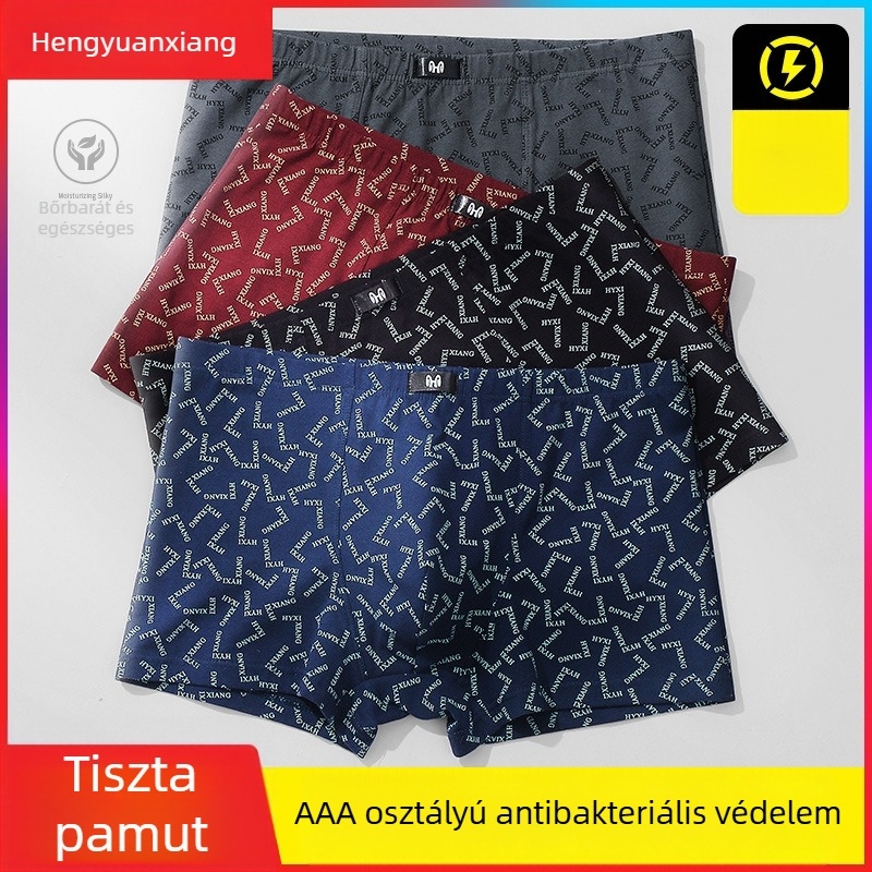 Légáteresztő férfi boxer alsó, középmagas derékvonal, varrat nélküli, pamut 90–95%