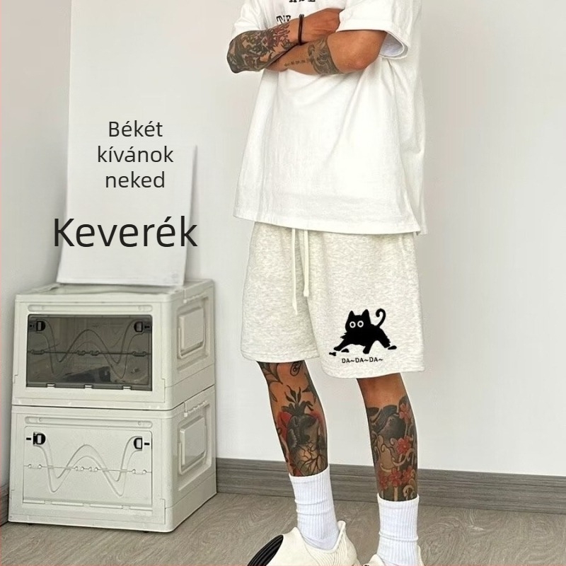 Férfiaknak szabadidős rövidnadrág pamutkeverékből, 80% pamut, nyári casual sport