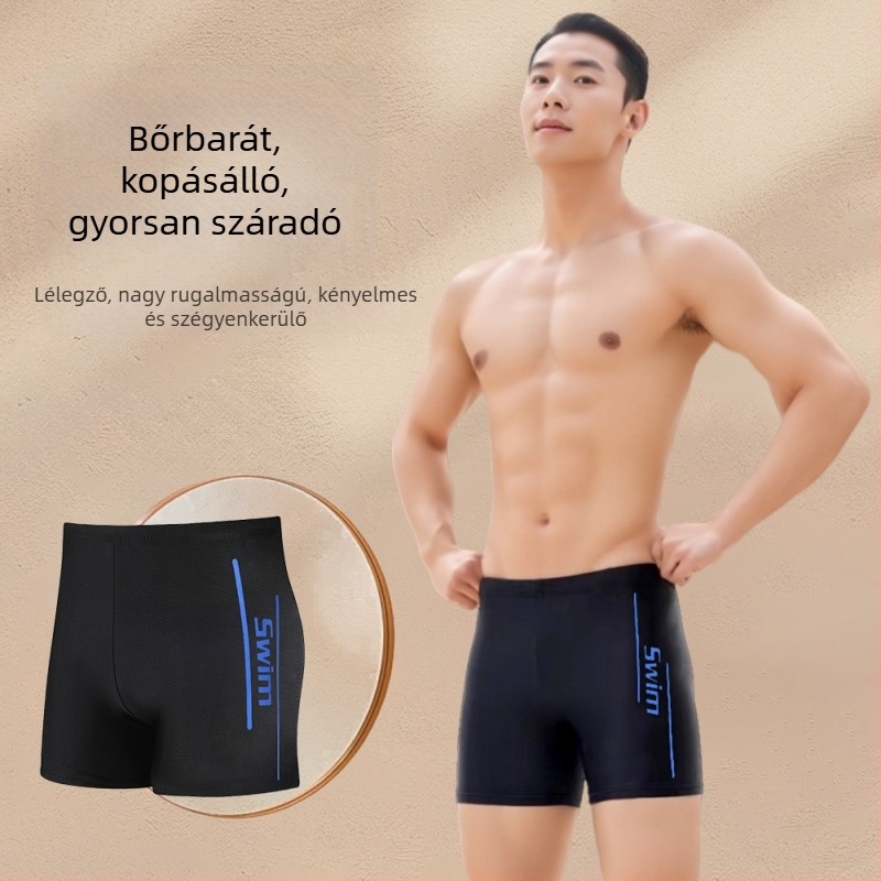 Férfi úszónadrág, gyorsan száradó, kényelmes, nagy méret, strand és medence, verseny-stílusú rövidnadrág