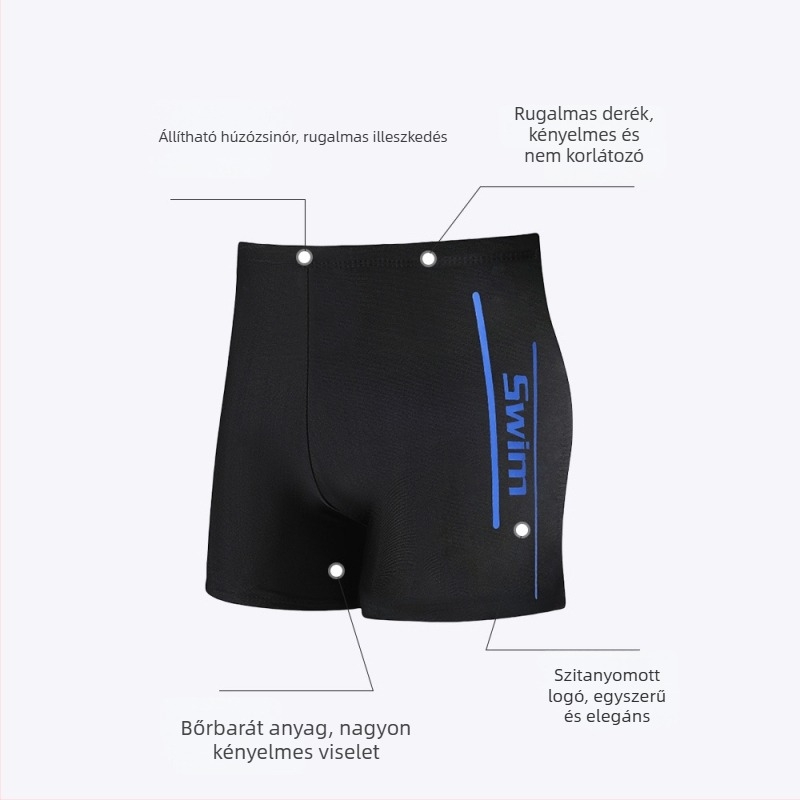 Férfi úszónadrág, gyorsan száradó, kényelmes, nagy méret, strand és medence, verseny-stílusú rövidnadrág